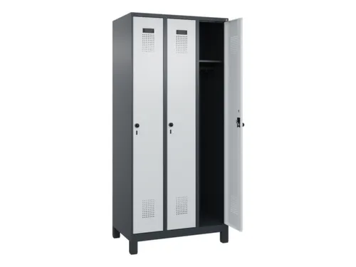 locker,HxBxD 1950x900x500mm,3vak,vak B 300mm,draaigrendel,voeten