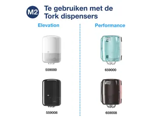Tork 130034 Poetspapier M2 Premium Centerfeed 1-laags Wit 165m - 9