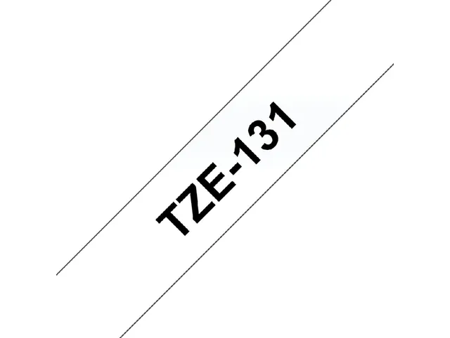 Labeltape Brother P-touch TZe-131 standaard 12mm zwart op transparant