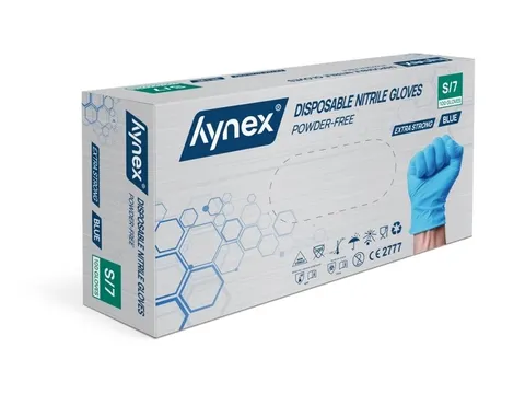 Handschoen Hynex nitril extra sterk S blauw 5gr 100 stuks