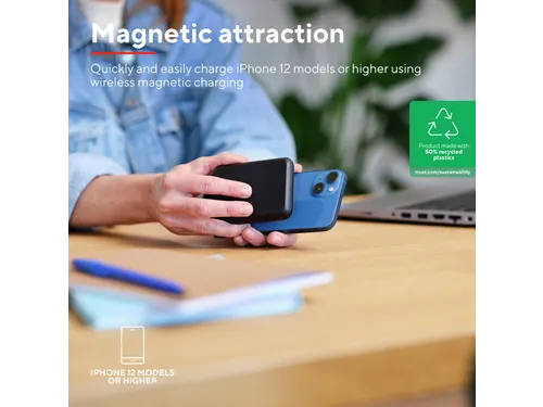 Trust 24877 Magno Draadloze magnetische powerbank 5.000 mAh Zwart