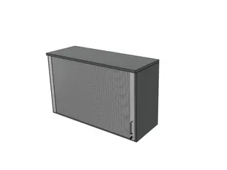 opzetkast,v. roldeurkast,HxBxD 740x1200x445mm,roldeur,MS-donkergrijs - 1