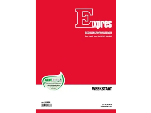 Expres weekstaat, ft A4, Nederlandstalig, 50 vel