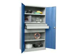 systeemkast,HxBxD 1950x1040x630mm,3xStalen bodem,RAL7035,front RAL5012 - 2
