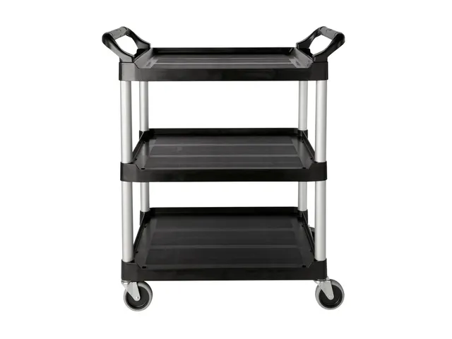 Serveerwagen Rubbermaid met 10cm zwenkwielen zwart