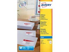 Etiket Avery J8163-10 99.1x38.1mm Inkjet Wit 140 Stuks