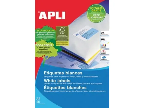 Apli Afneembare Witte Etiketten 25.4x10mm
