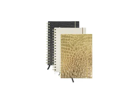 Spiraalboek Pure Croco A5 lijn HC pak a 3 stuks assorti