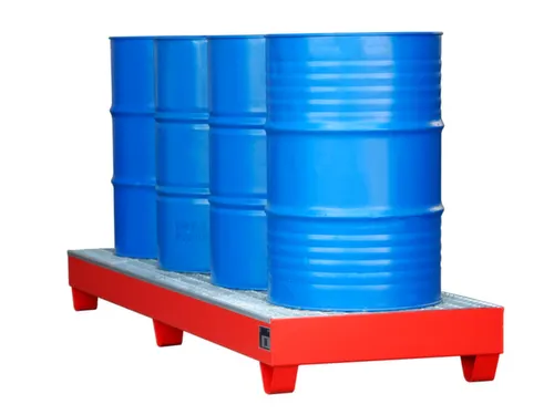 Systeem-Opvangbak Rood 4x 200l 222l 250x 2400x 800mm Rooster