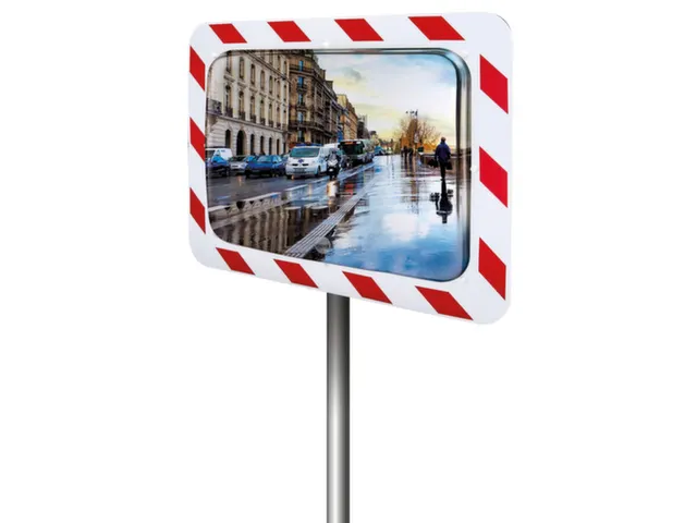 verkeersspiegel,HxB 600x750mm,spiegel RVS,frame pvc-schuimstof