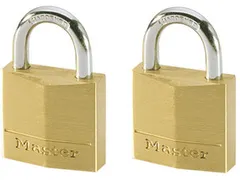 Hangslot MasterLock 120EURT 2 gelijksluitend messing 20mm