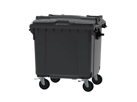 Container 1100 liter split deksel Grijs Kunststof