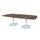 Linesto vergadertafel 240x120 deens ovaal logan eiken 25mm alu