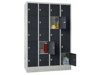 lockerkast,HxBxD 1850x1200x500mm,4x5vakken,RAL7035,front RAL7016 - 2