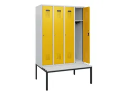 locker met bank,HxBxD 1950x1200x815mm,4vak,vak B 300mm,cilinderslot