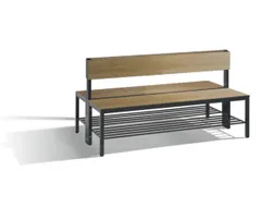 omkleedbank,HxLxD 796x1500x760mm,HPL eiken-sereno,frame staal RAL7021