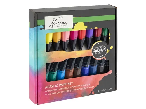 Acrylverf Nassau fine art doos à 18 tubes à 36ml