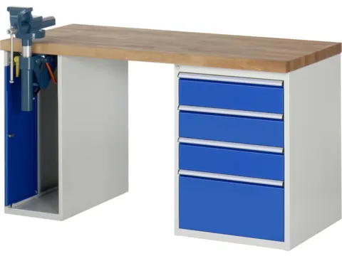 werkbank,HxBxD 890x1500x700mm,beukblad,draagverm. 750kg,2containers