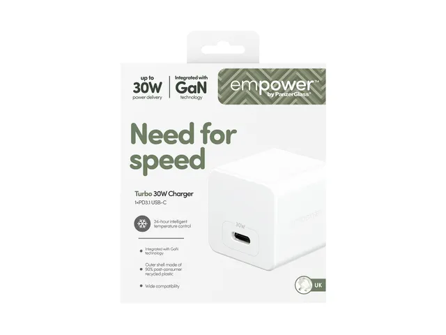 PanzerGlass empower by Turbo 30W Charger Single USB-C | UK Plug