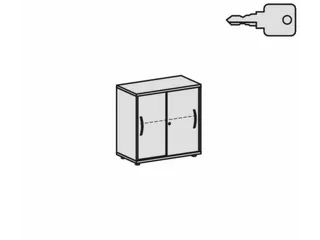 schuifdeurkast,HxBxD 798x800x425mm,1xhouten vloer,2ordnerhoogte - 4