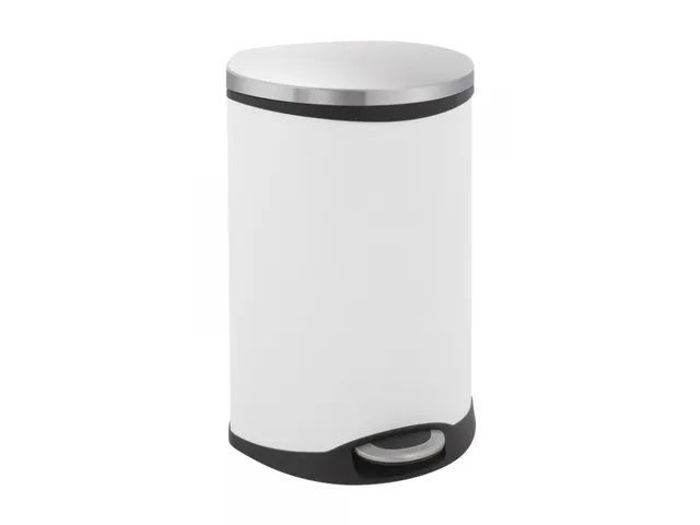 Pedaalemmer met Afvalscheiding Wit Mat RVS 44 Liter