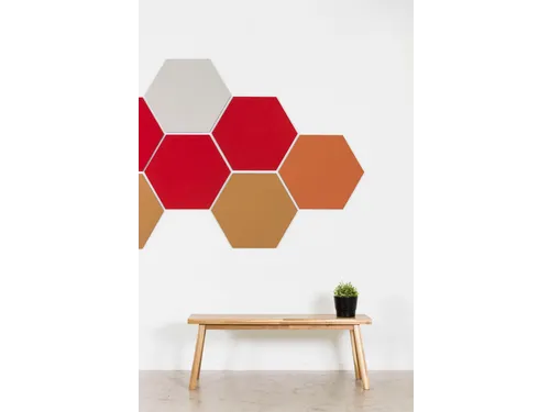 Prikbord Zeshoek Grijs Kleur 2162 Bulletin Paneel Ø 60cm frameloos
