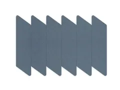 Akoestische PET-vilt parallellogram stroken blauw 30x120cm 6 stuks