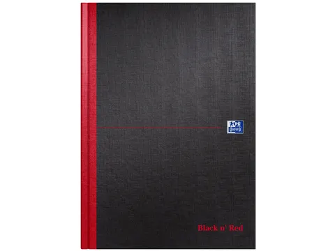 Notitieboek Oxford Black n' Red A4 96vel blanco zwart