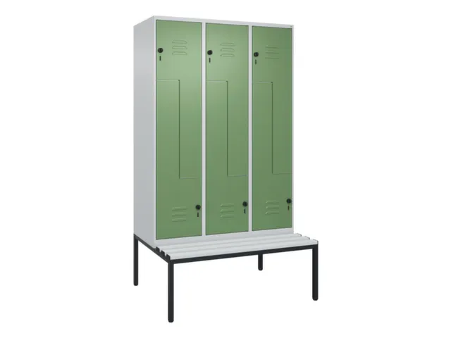 Z-garderobekast,HxBxD 2120x1200x815mm,6vak,vak B 400mm,draaigrendel