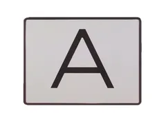 waarschuwingsteken,v. buiten,A,m. beugel,plaatstaal,wit/zwart