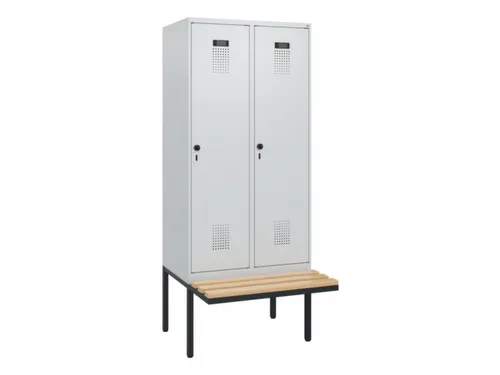 locker met bank,HxBxD 1950x800x815mm,2vak,vak B 400mm,draaigrendel