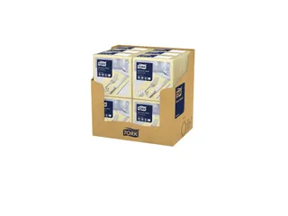 Tork 477615 Soft Dinnerservet Advanced Champagne 39x39cm 1/8 vouw - 2