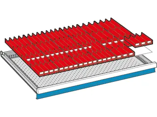 Indelingsmateriaal vanaf front H 50mm 24verdeelgootjes/40gootverdelers - 1