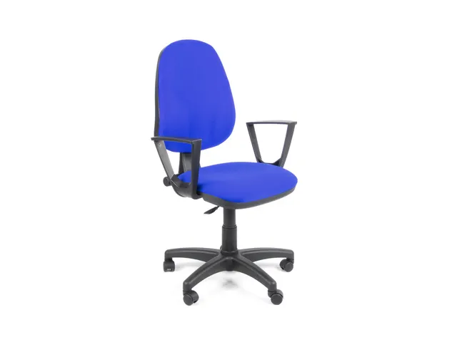Bureaustoel EN1335 Linea Tiger 01 blauw/blauw met armleuning