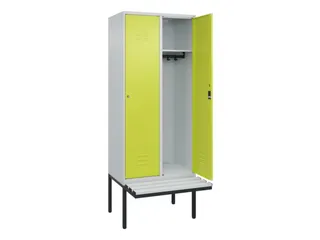 locker met bank,HxBxD 2120x800x815mm,2vak,vak B 400mm,cil.-slot - 2