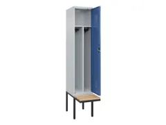 locker met bank,voor scheiding van kleding,HxBxD 2120x400x815mm,1vak