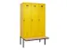 locker met bank,voor scheiding van kleding,HxBxD 2120x1200x815mm,3vak
