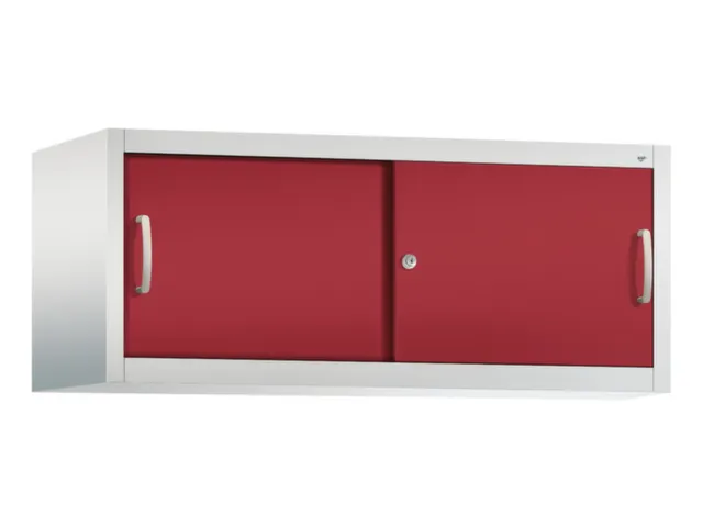 opzetkast,v. schuifdeurkast,romp RAL7035,front RAL3003