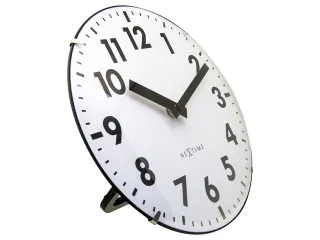 Tafelklok Nextime Duomo Mini 20 cm wit gebolde glazen lens - 3