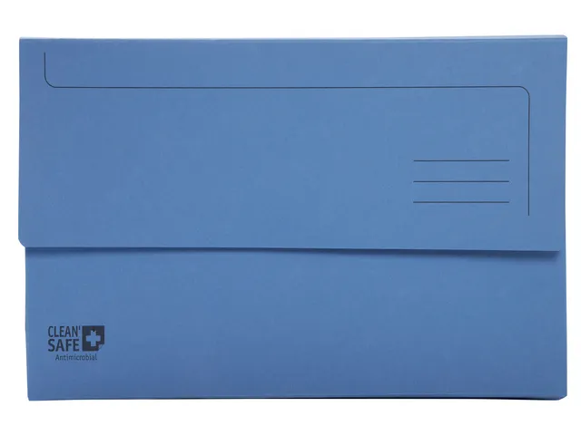 Pocketmap Exacompta Clean'Safe A4 400gr blauw 5 stuks