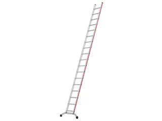 ladder,eenzijdig,18,verstevigde treden,balk L 4,72m,aluminium - 1