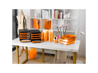 ECOBIN Papiermand 15 L oranje transparant - 3