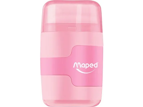 Puntenslijper Maped Connect 2-gaats met gum display à 20 stuks pastel