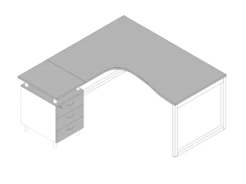 Bureauset Bureau Staand Ladeblok Links 730x1600x1650mm Grijs