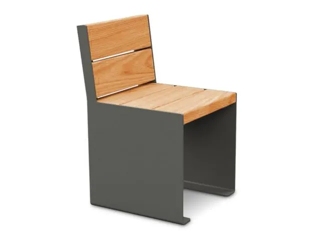 stoel B 450mm 3latten hout-zitting licht eiken zitting H 450mm grijs