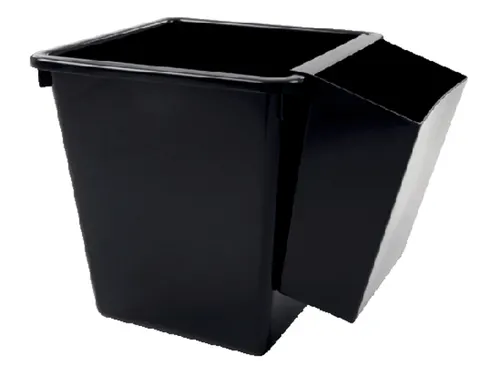 Papierbak Kunststof Vierkant Taps 36cm Hoog Zwart 27 Liter