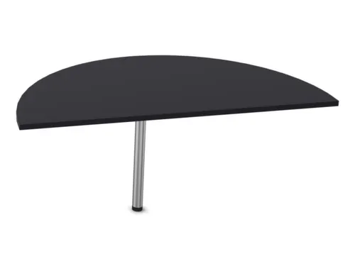 aanbouwtafel,HxBxD 740x1400x700mm,halfrond,CC-zwart