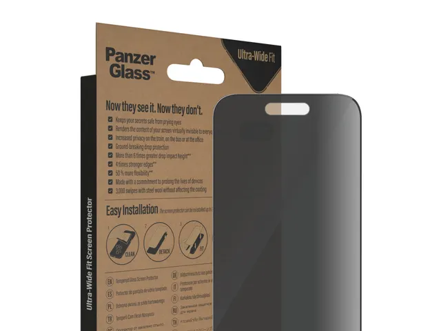 PanzerGlass Privacy Screen Protector iPhone 14 Pro | Ultra-Wide Fit