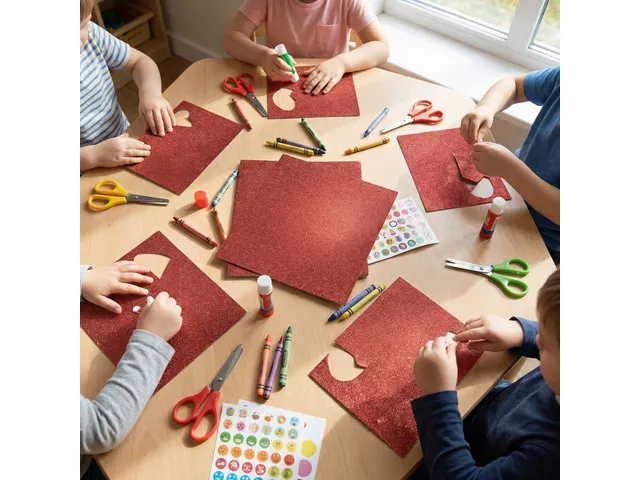 Glitterkarton Kangaro bordeaux 50x70cm pak à 10 vel