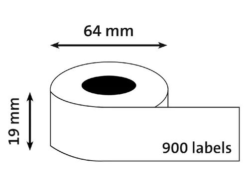 Etiket Dymo 1933085 industrieel 19x64mm 2 rollen á 450 stuks wit